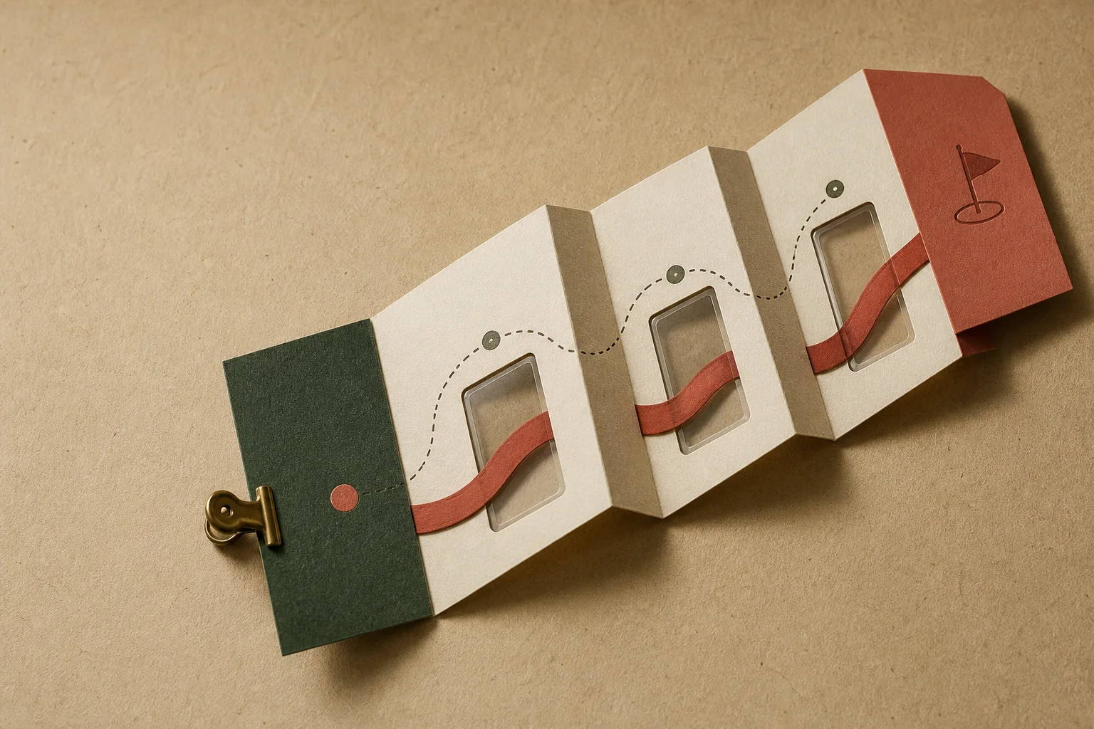 折叠纸面上的三段网址跳转轨迹